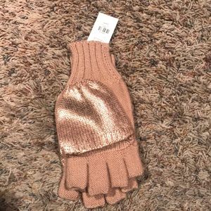 Knitted Rose gold mittens (light weight)